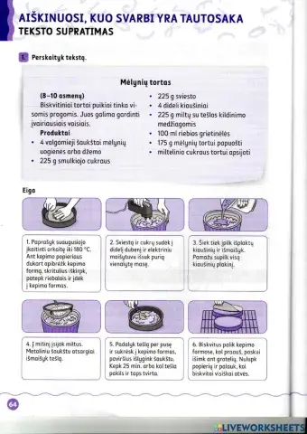 Teksto suvokimo testas 4 kl.