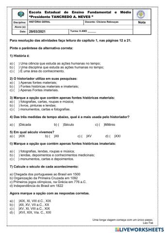 Introdução ao estudo de História