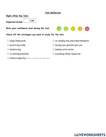 Reflection Right After the Test