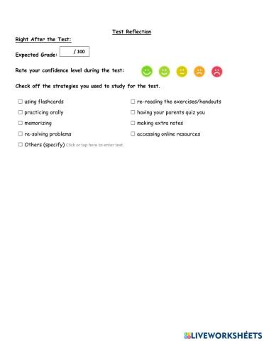 Reflection Right After the Test