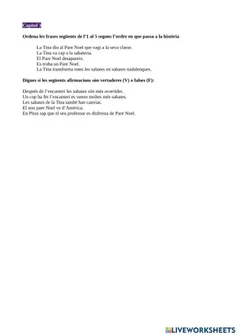 Comprensió lectora Tina superbruixa i l'embruix de Nadal Cap.3