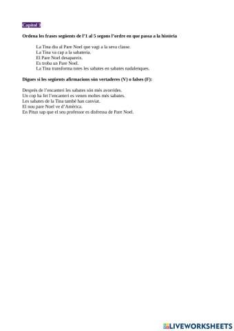 Comprensió lectora Tina superbruixa i l'embruix de Nadal Cap.3