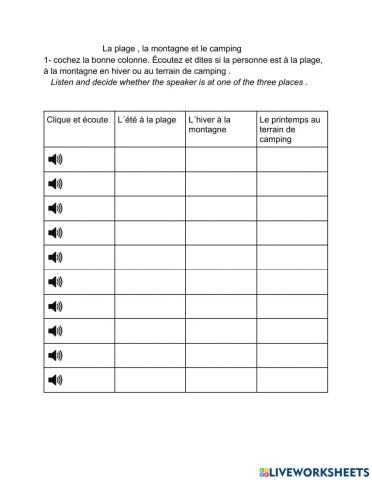 Plage, montagne et camping