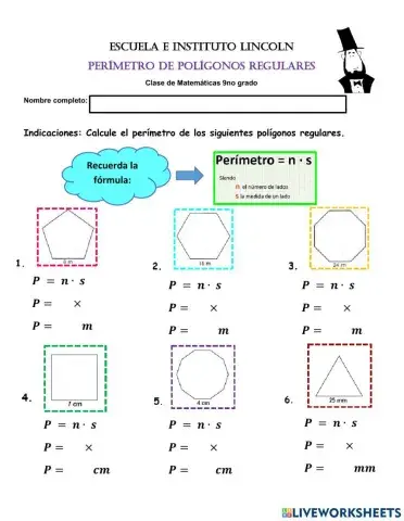 Perímetro de polígonos regulares