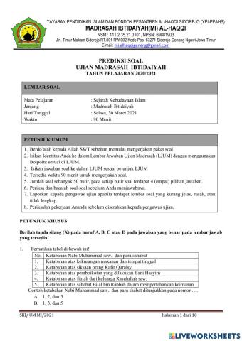 Umbks kelas 6 2020-2021