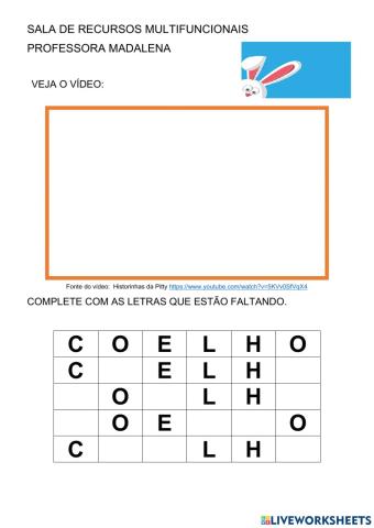 ATIVIDADE DE PÁSCOA AEE EJA