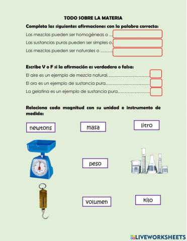 La materia y más...