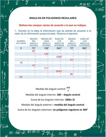 Angulos de poligonos regulares