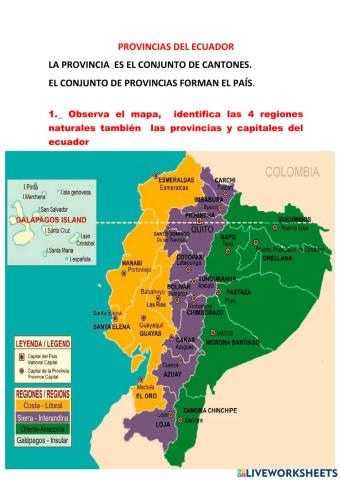 Provincias del ecuador