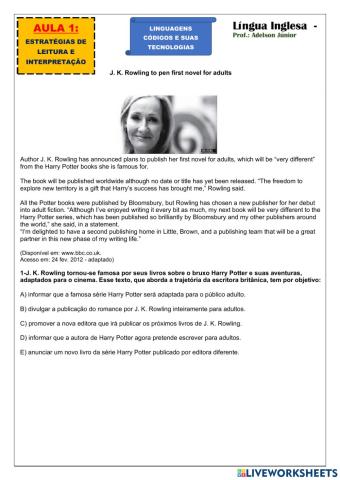 Atividade de leitura e interpretação 1