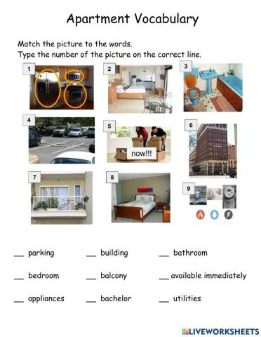 Apartment Vocabulary