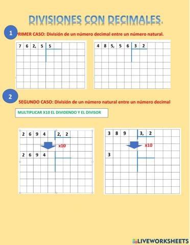 División de números decimales( 1° parte)