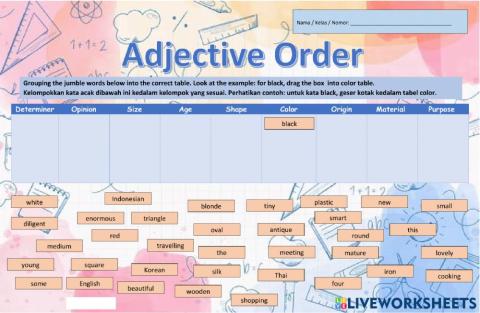 Adjective order
