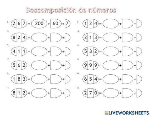 Descomposición de números