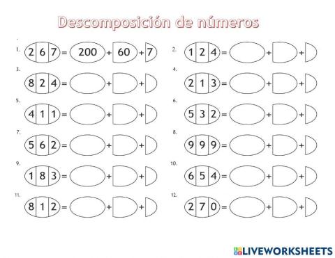 Descomposición de números