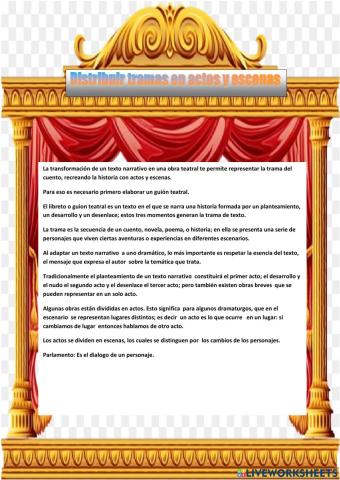 Adaptar un texto narrativo a una obra teatral