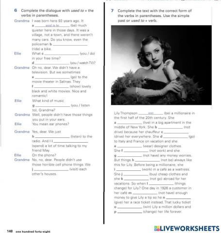 Simple past: used to