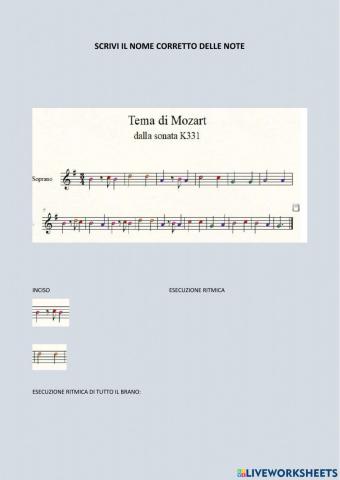 Tema dalla sonata k331 Mozart
