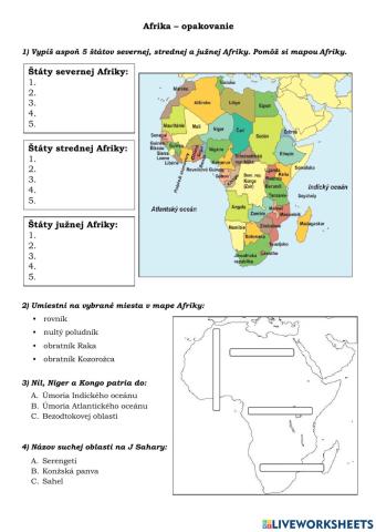 Afrika - opakovanie