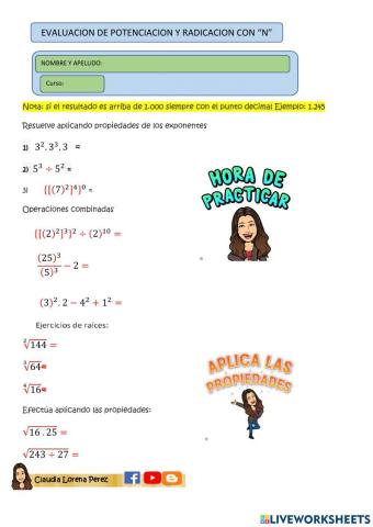 Potenciacion y radicacion con -N-