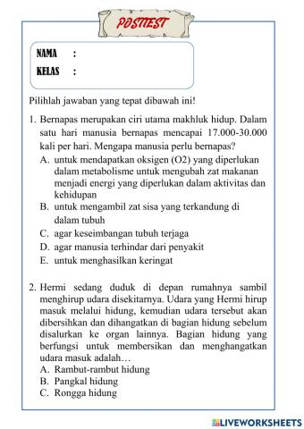 Posttest pertemuan 1