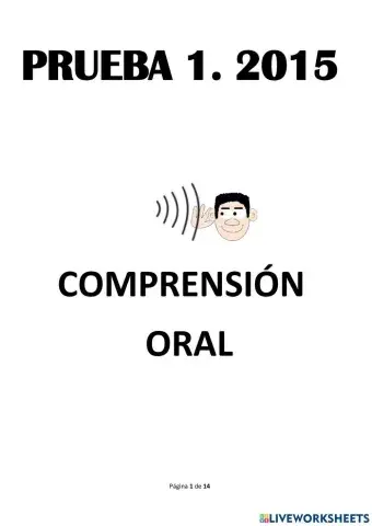Comprensión oral. Prueba 2015