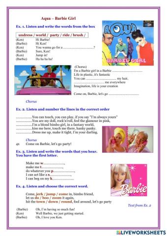 Barbie girl (Aqua) song