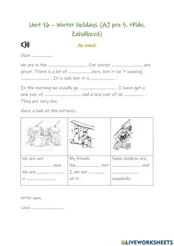 An email from winter holidays