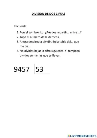 División de dos cifras