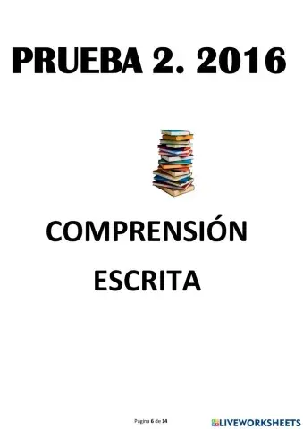 Comprensión escrita. Prueba 2016