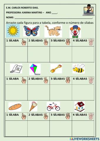 Consciência do número de sílabas
