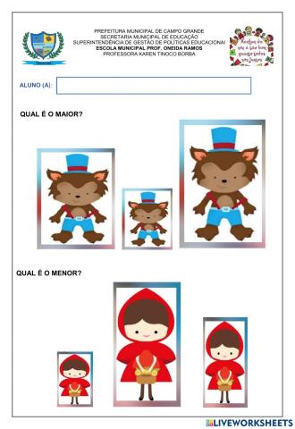 Chapeuzinho vermelho - Numeros