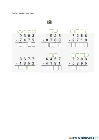 Restas de cuatro cifras