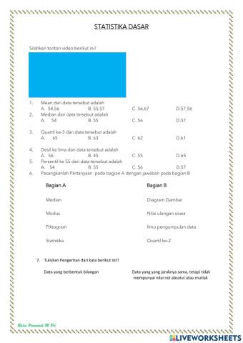 Latihan Statistika Dasar