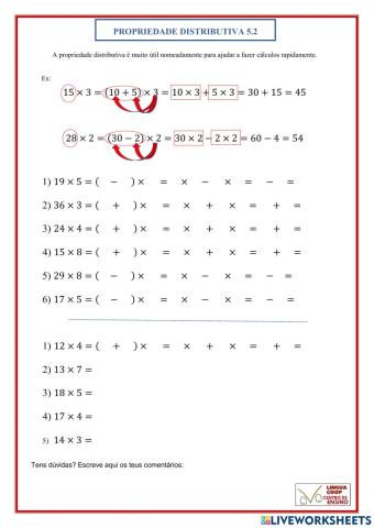 Propriedade Distributiva 5.2