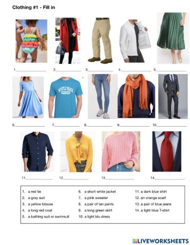 Clothing Vocab -1