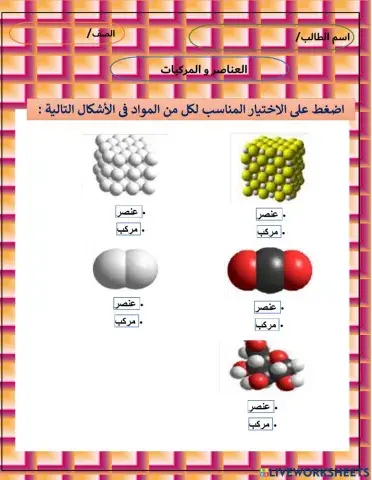 المركبات والعناصر