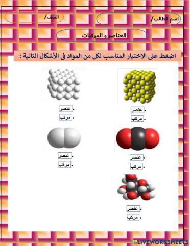 المركبات والعناصر