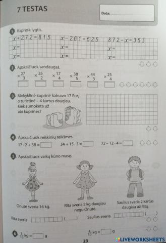 Matematika 7testas