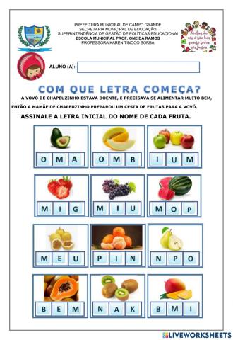 CHAPEUZINHO - Frutas