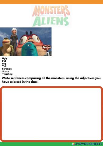 Monsters vs Aliens Comparatives and Superlatives