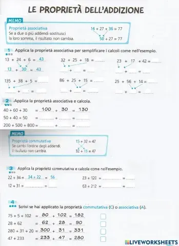 Proprietà ADDIZIONE