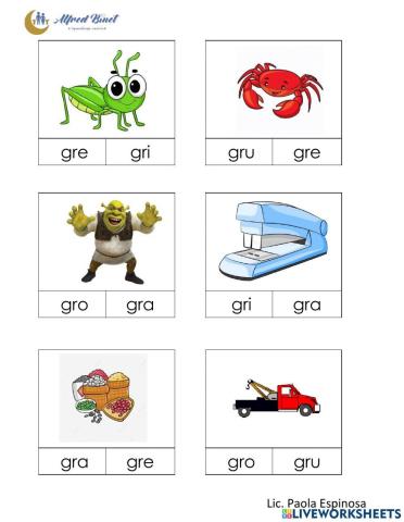 Sílabas trabadas gr