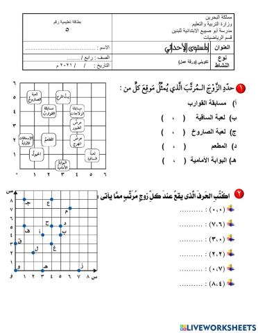 المستوى الإحداثي