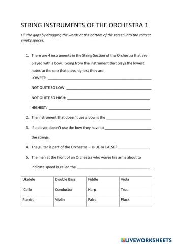 String instruments of the orchestra 1