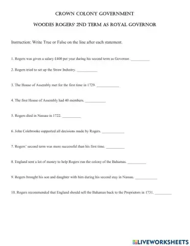 Woodes Rogers Second Term