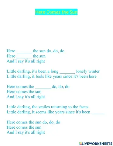 Here Comes the Sun Song