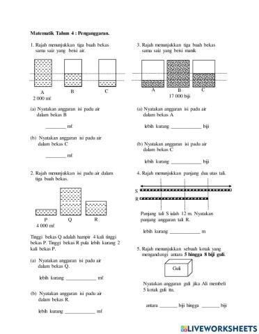 Matematik Tahun 4 : Penganggaran
