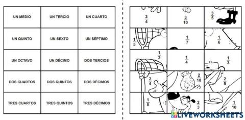 Rompecabezas de fracciones