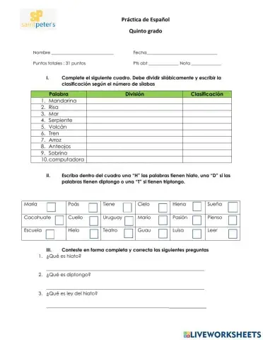 Hiato,diptongo y triptongo